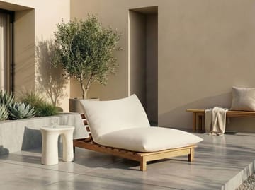 Solseng utendørs med pute Suno akasietre - Brun/Beige - Hagemøbler & utemiljø - Stoler & Lenestoler - Solstoler