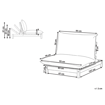 Solseng utendørs med pute Suno akasietre - Brun/Beige - Hagemøbler & utemiljø - Stoler & Lenestoler - Solstoler