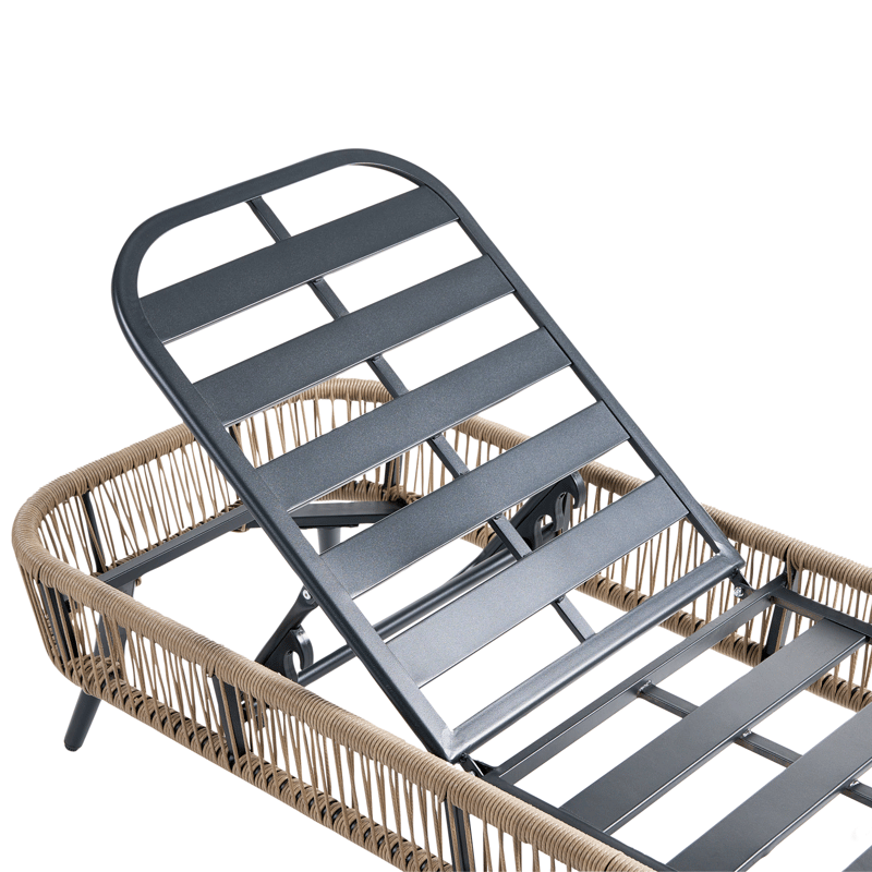 Solseng utendørs med pute Zeri kunstrotting - Beige - Hagemøbler & utemiljø - Stoler & Lenestoler - Solsenger & solvogner