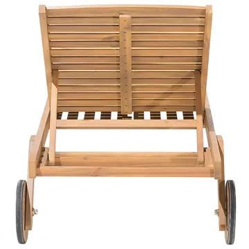 Solseng utendørs med pute Cesana Premium akasietre - Brun/Grønn - Hagemøbler & utemiljø - Stoler & Lenestoler - Solsenger & solvogner