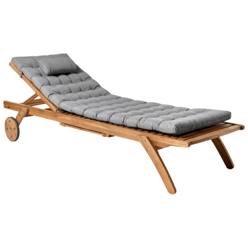 Solseng utendørs med pute Cesana Premium akasietre - Brun/grå - Hagemøbler & utemiljø - Stoler & Lenestoler - Solsenger & solvogner