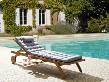 Solseng utendørs med pute Cesana Premium akasietre - Brun/grå - Hagemøbler & utemiljø - Stoler & Lenestoler - Solsenger & solvogner