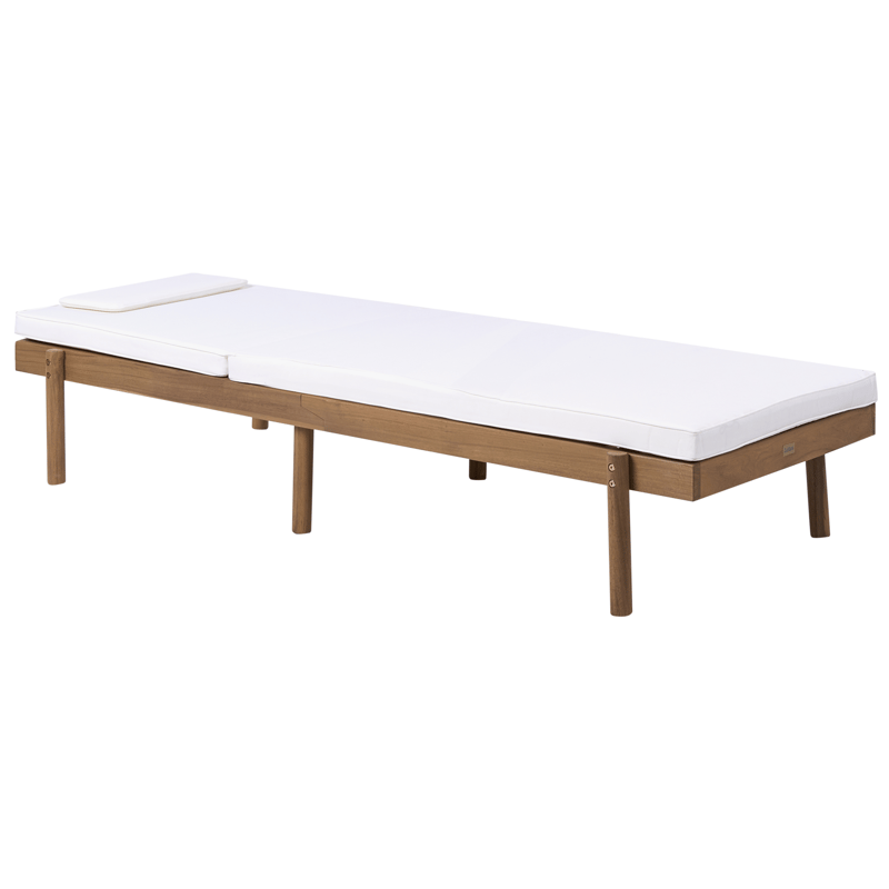 Solseng utendørs med pute Marcetelli akasietre - Brun/Hvit - Hagemøbler & utemiljø - Stoler & Lenestoler - Solsenger & solvogner