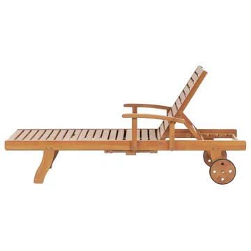 Solseng utendørs med pute Java Premium akasietre - Brun/Grønn - Hagemøbler & utemiljø - Stoler & Lenestoler - Solsenger & solvogner