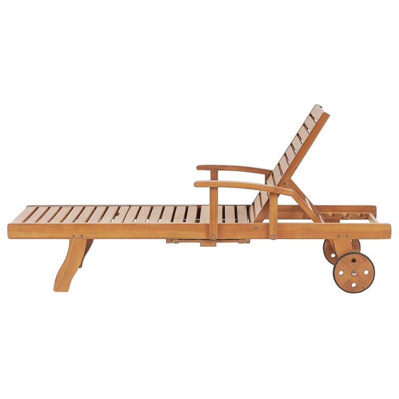 Solseng utendørs med pute Java Premium akasietre - Brun/Grønn - Hagemøbler & utemiljø - Stoler & Lenestoler - Solsenger & solvogner