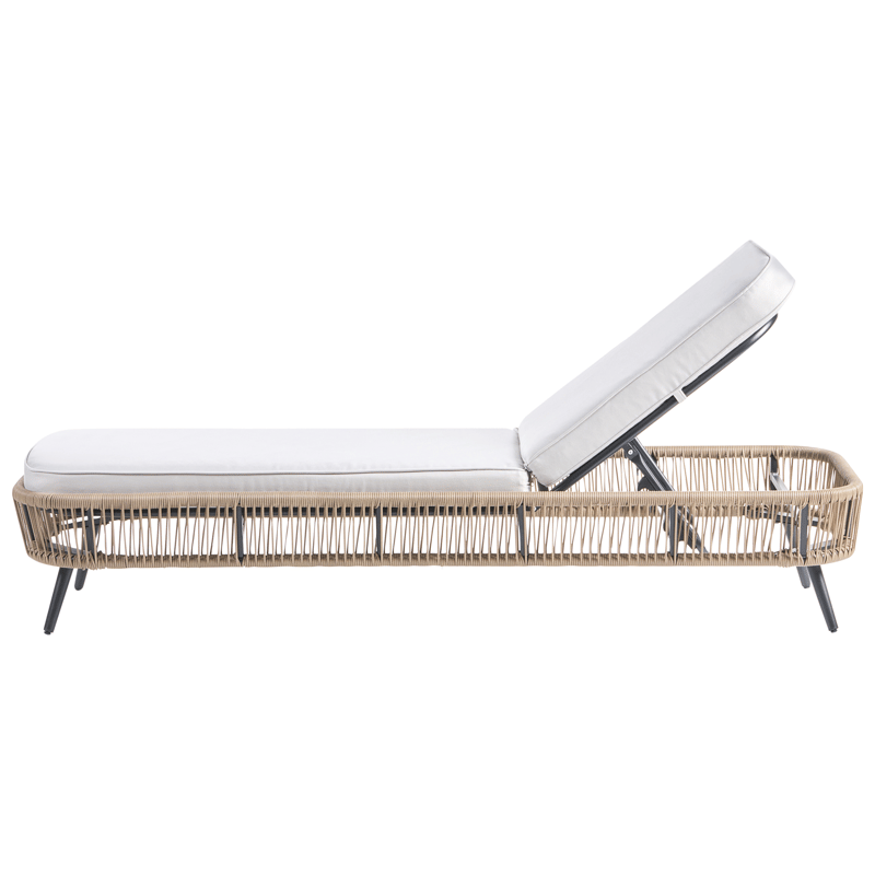 Solseng utendørs med pute Zeri kunstrotting - Beige - Hagemøbler & utemiljø - Stoler & Lenestoler - Solsenger & solvogner