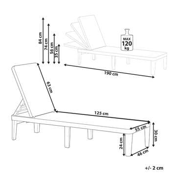 Solseng utendørs Ossimo - Grønn - Hagemøbler & utemiljø - Stoler & Lenestoler - Solstoler