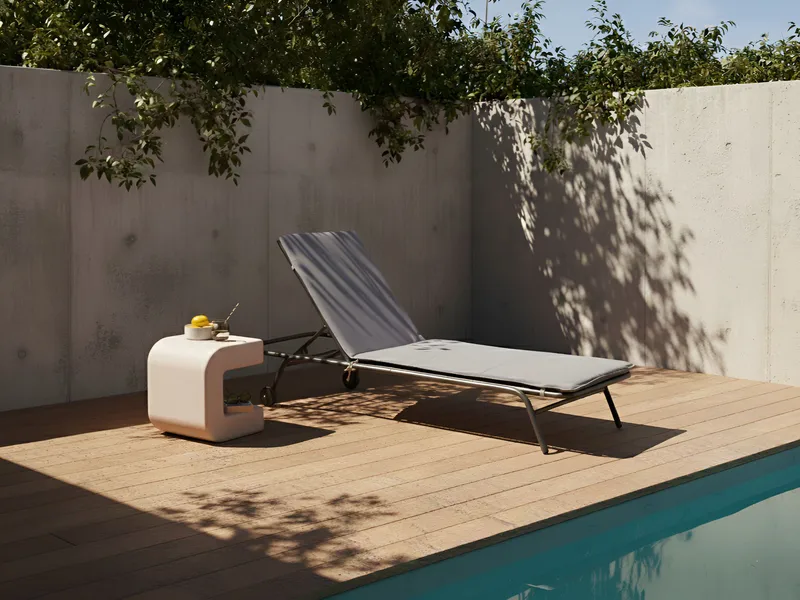 Solseng utendørs Volterra Stål - Grå - Hagemøbler & utemiljø - Stoler & Lenestoler - Solsenger & solvogner