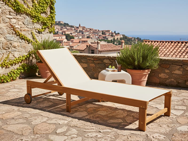 Solseng utendørs Pedesina akasietre - Brun/Beige - Hagemøbler & utemiljø - Stoler & Lenestoler - Solsenger & solvogner