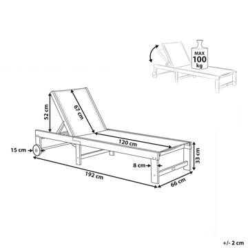 Solseng utendørs Pedesina akasietre - Brun/Beige - Hagemøbler & utemiljø - Stoler & Lenestoler - Solsenger & solvogner