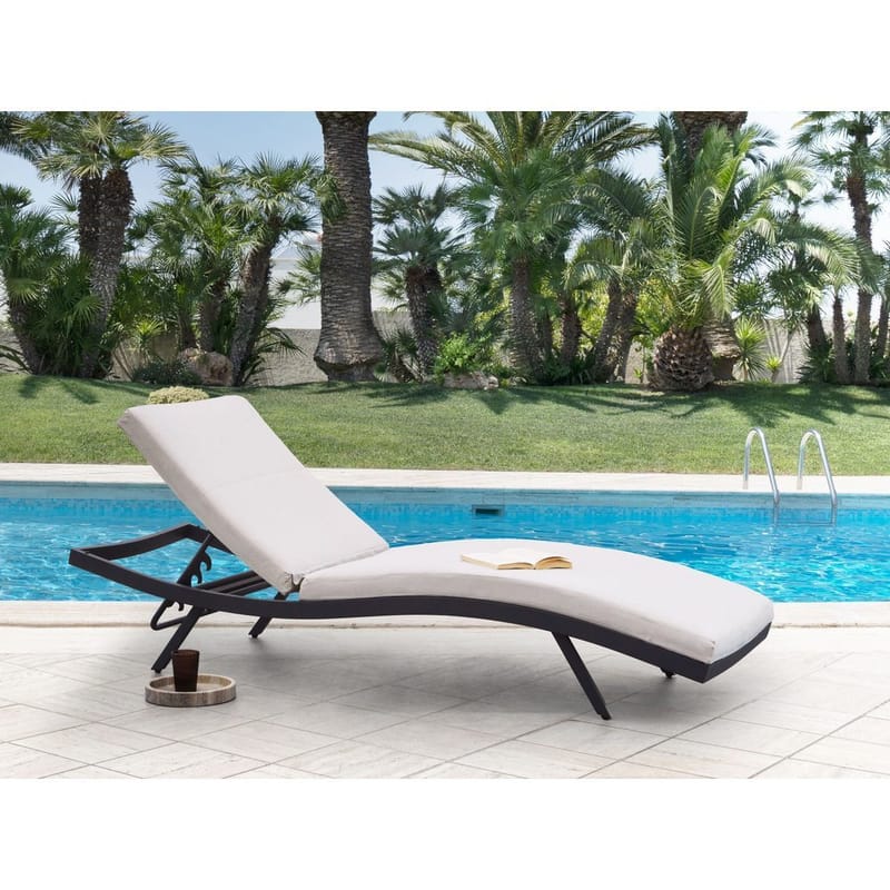 Solstol Amelia - Beige, svart - Hagemøbler & utemiljø - Stoler & Lenestoler - Solstoler