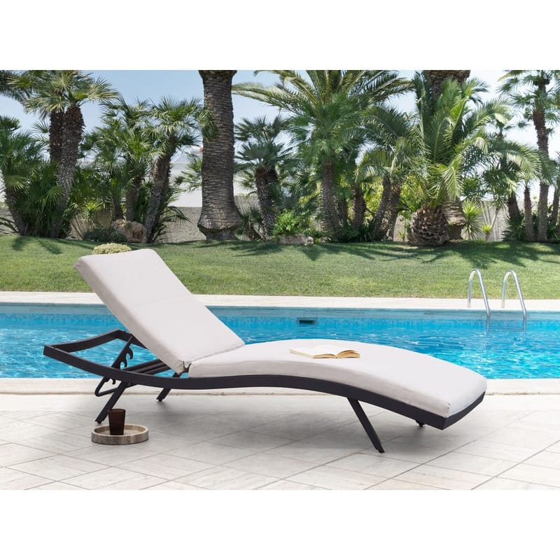 Solstol Amelia - Beige, svart - Hagemøbler & utemiljø - Stoler & Lenestoler - Solstoler