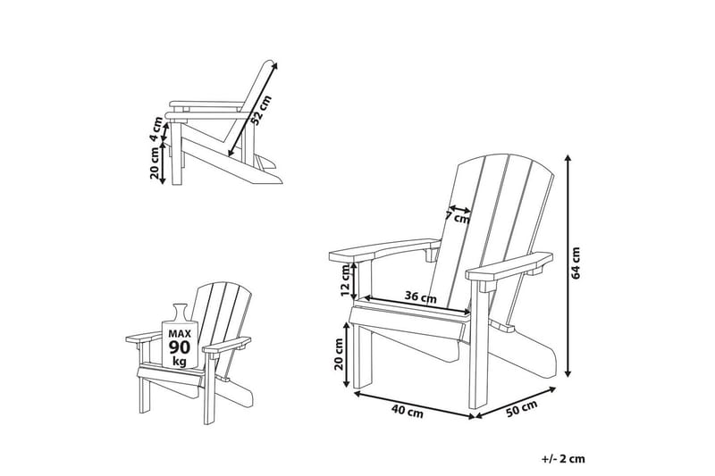 Barnestol Adirondack - Rosa - Hagemøbler & utemiljø - Stoler & Lenestoler - Solstoler - Dekkstol