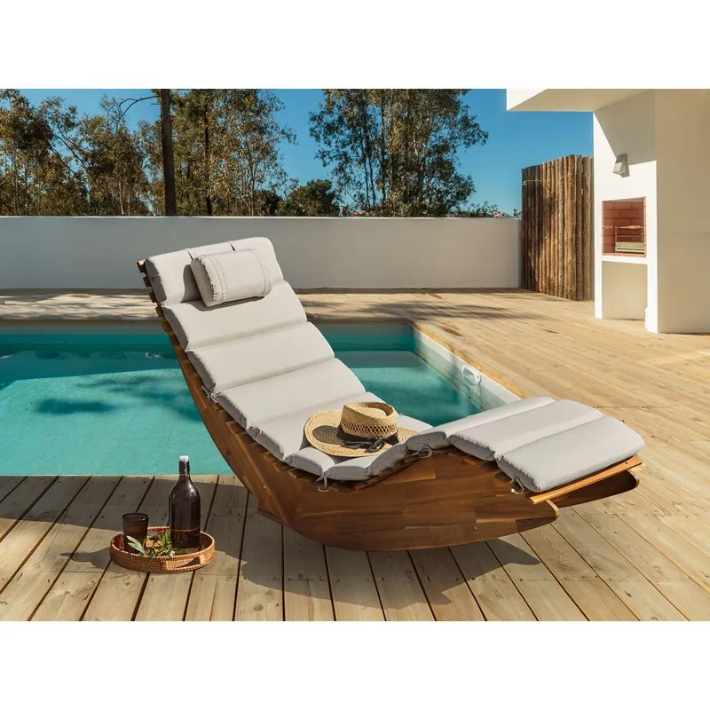 Solstol Brescia Premium - Lyst tre, taupe - Hagemøbler & utemiljø - Stoler & Lenestoler - Solstoler