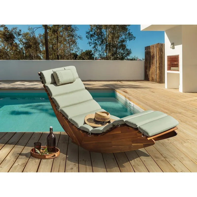 Solstol Brescia Premium - Lyst tre, grønn - Hagemøbler & utemiljø - Stoler & Lenestoler - Solstoler