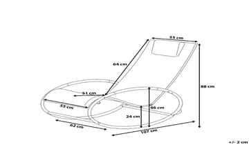 Campo Solstol 62 cm - Grå - Hagemøbler & utemiljø - Stoler & Lenestoler - Solstoler
