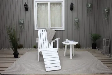 Rolston Dekkstol med Fotskammel - Hvit - Hagemøbler & utemiljø - Stoler & Lenestoler - Solstoler - Dekkstol