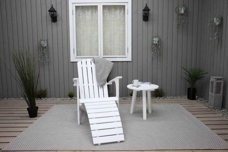 Rolston Dekkstol med Fotskammel - Hvit - Hagemøbler & utemiljø - Stoler & Lenestoler - Solstoler - Dekkstol