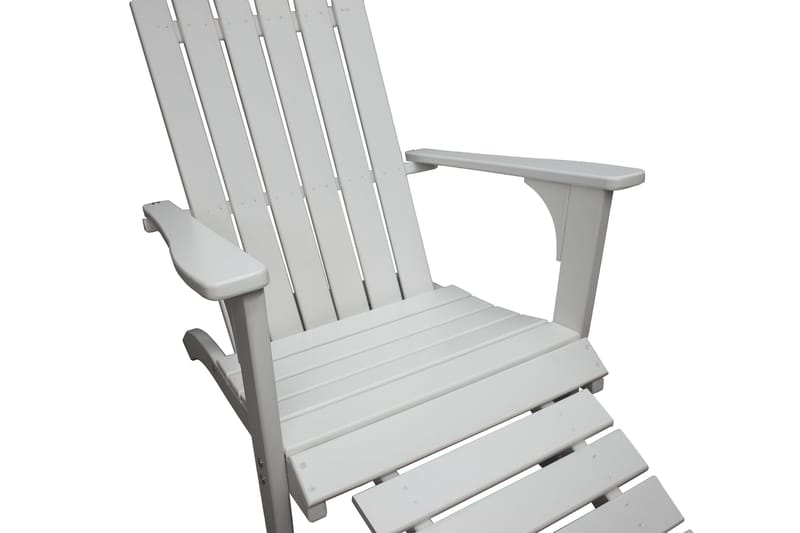 Rolston Dekkstol med Fotskammel - Hvit - Hagemøbler & utemiljø - Stoler & Lenestoler - Solstoler - Dekkstol