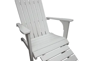 Rolston Dekkstol med Fotskammel - Hvit - Hagemøbler & utemiljø - Stoler & Lenestoler - Solstoler - Dekkstol