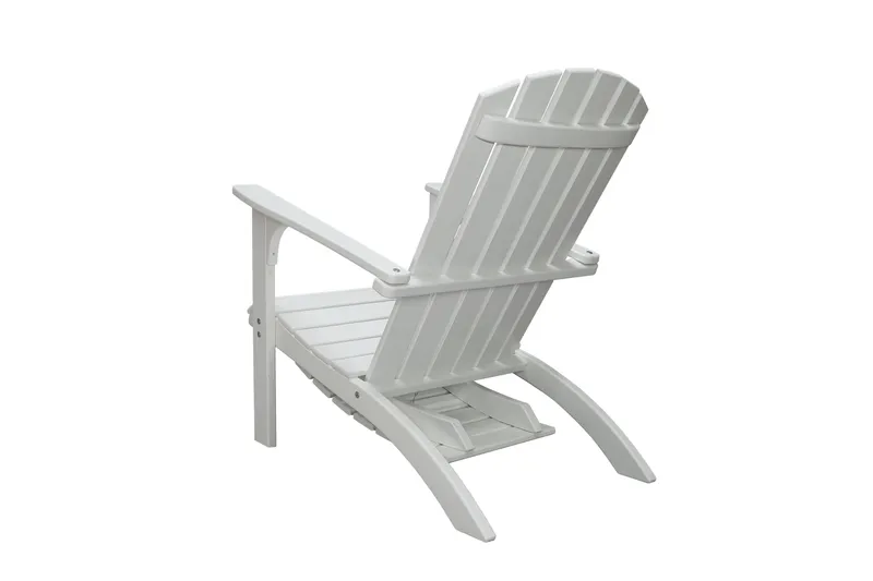 Rolston Dekkstol med Fotskammel - Hvit - Hagemøbler & utemiljø - Stoler & Lenestoler - Solstoler - Dekkstol