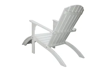 Rolston Dekkstol med Fotskammel - Hvit - Hagemøbler & utemiljø - Stoler & Lenestoler - Solstoler - Dekkstol