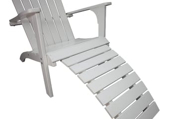 Rolston Dekkstol med Fotskammel - Hvit - Hagemøbler & utemiljø - Stoler & Lenestoler - Solstoler - Dekkstol