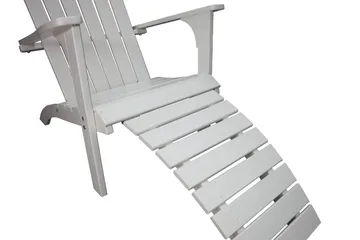 Rolston Dekkstol med Fotskammel - Hvit - Hagemøbler & utemiljø - Stoler & Lenestoler - Solstoler - Dekkstol