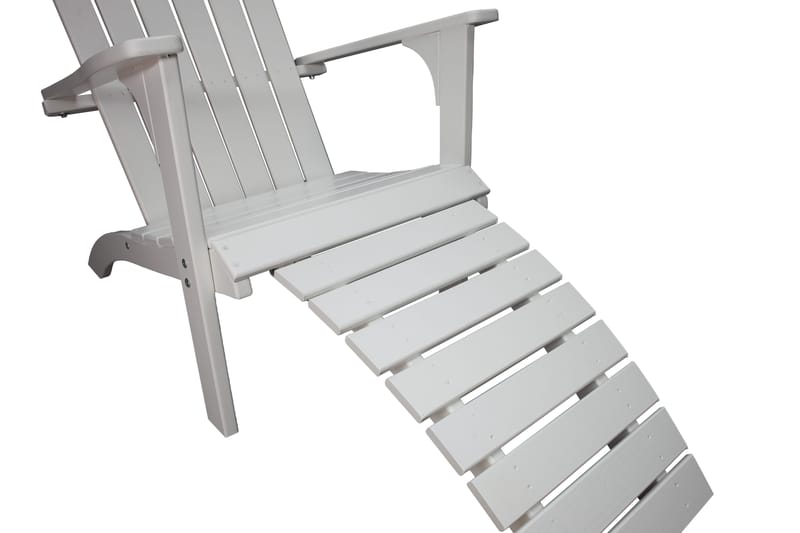 Rolston Dekkstol med Fotskammel - Hvit - Hagemøbler & utemiljø - Stoler & Lenestoler - Solstoler - Dekkstol