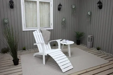 Rolston Dekkstol med Fotskammel - Hvit - Hagemøbler & utemiljø - Stoler & Lenestoler - Solstoler - Dekkstol