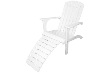 Rolston Dekkstol med Fotskammel - Hvit - Hagemøbler & utemiljø - Stoler & Lenestoler - Solstoler - Dekkstol