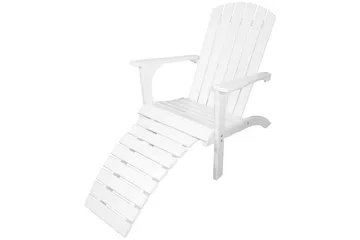 Rolston Dekkstol med Fotskammel - Hvit - Hagemøbler & utemiljø - Stoler & Lenestoler - Solstoler - Dekkstol