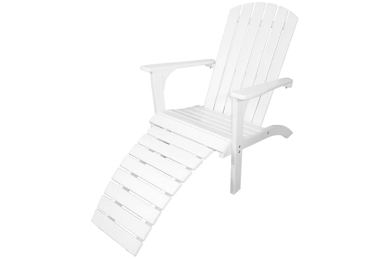 Rolston Dekkstol med Fotskammel - Hvit - Hagemøbler & utemiljø - Stoler & Lenestoler - Solstoler - Dekkstol