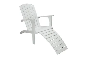 Rolston Dekkstol med Fotskammel - Hvit - Hagemøbler & utemiljø - Stoler & Lenestoler - Solstoler - Dekkstol