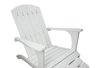 Rolston Dekkstol med Fotskammel - Hvit - Hagemøbler & utemiljø - Stoler & Lenestoler - Solstoler - Dekkstol