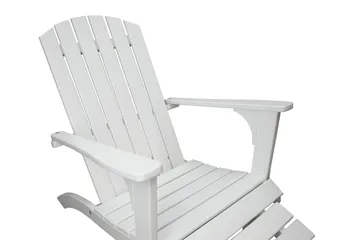 Rolston Dekkstol med Fotskammel - Hvit - Hagemøbler & utemiljø - Stoler & Lenestoler - Solstoler - Dekkstol