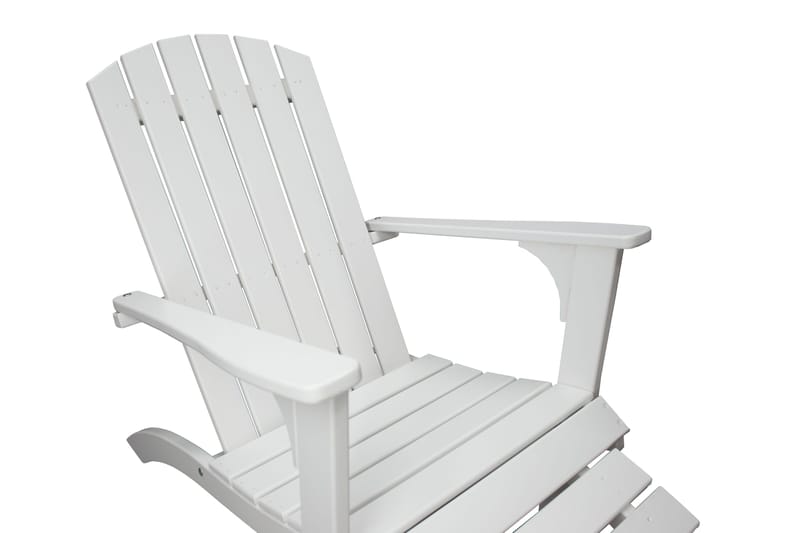 Rolston Dekkstol med Fotskammel - Hvit - Hagemøbler & utemiljø - Stoler & Lenestoler - Solstoler - Dekkstol