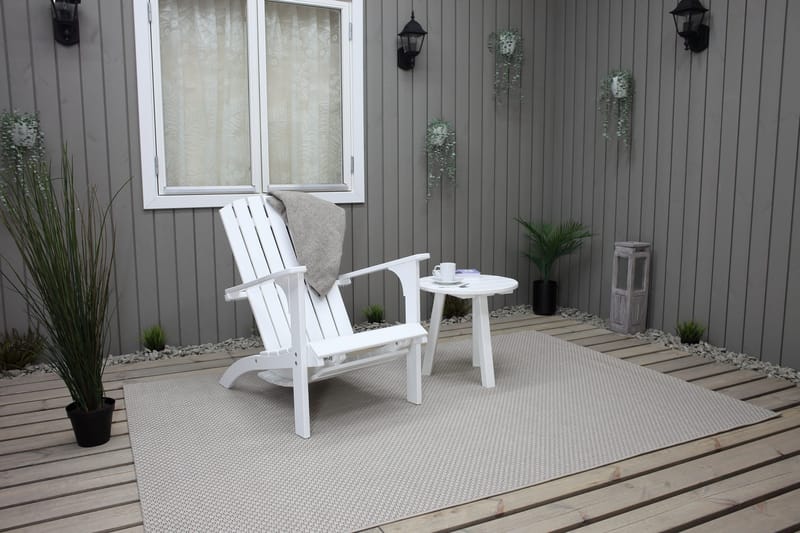 Rolston Dekkstol med Fotskammel - Hvit - Hagemøbler & utemiljø - Stoler & Lenestoler - Solstoler - Dekkstol