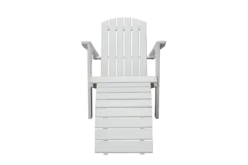 Rolston Dekkstol med Fotskammel - Hvit - Hagemøbler & utemiljø - Stoler & Lenestoler - Solstoler - Dekkstol