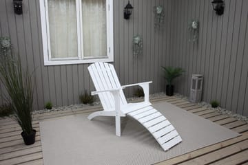 Rolston Dekkstol med Fotskammel - Hvit - Hagemøbler & utemiljø - Stoler & Lenestoler - Solstoler - Dekkstol