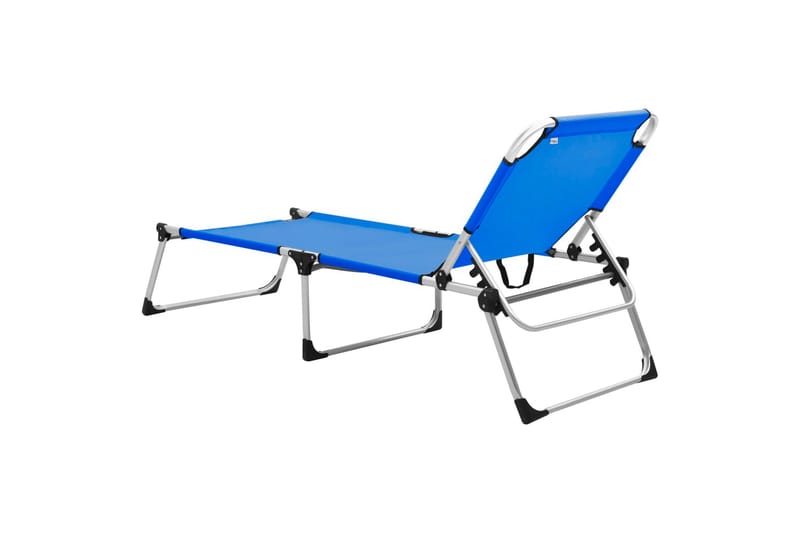 Ekstra høy solseng senior sammenleggbar blå aluminium - Solstoler