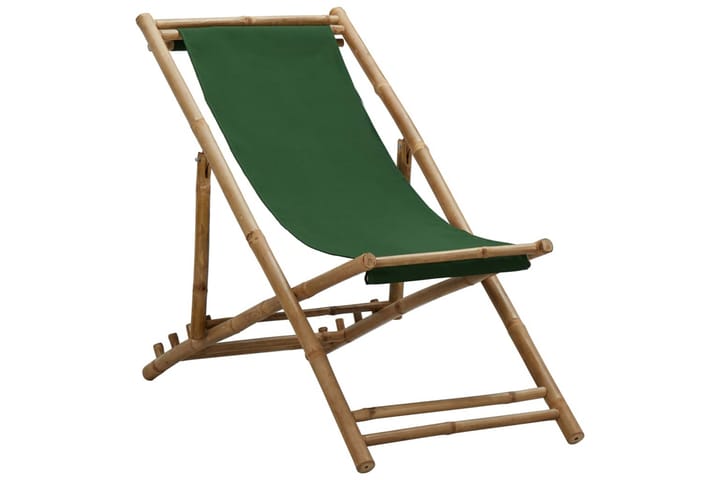 Fluktstol bambus og lerret grønn - grønn - Solstoler