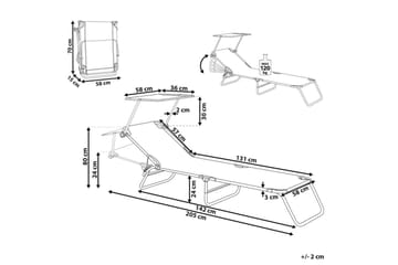 Solstol Foligno - Hvit, Sølv - Hagemøbler & utemiljø - Stoler & Lenestoler - Solsenger & solvogner