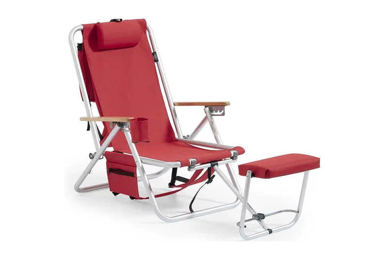 Friluftsstol Fritab ROXY med kjølebag/mobil-lomme, Rød