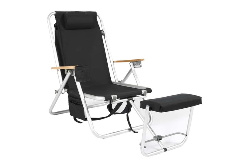 Friluftsstol Fritab ROXY med kjølebag/mobil-lomme, Svart