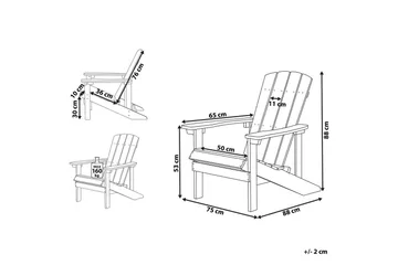 Hagestol Adirondack - Rosa, 75x88x88 cm - Hagemøbler & utemiljø - Stoler & Lenestoler - Solstoler - Dekkstol
