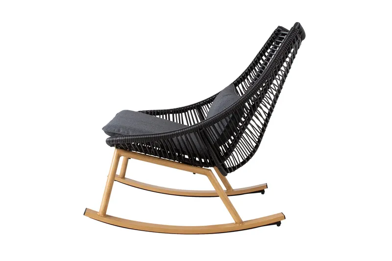Helsinki Gyngestol - Svart/Tre - Hagemøbler & utemiljø - Stoler & Lenestoler - Gyngestol utendørs