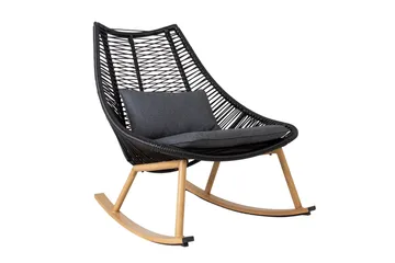Helsinki Gyngestol - Svart/Tre - Hagemøbler & utemiljø - Stoler & Lenestoler - Gyngestol utendørs