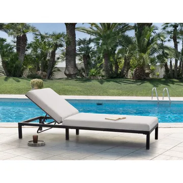 Solstol Lariano - Beige, svart - Hagemøbler & utemiljø - Stoler & Lenestoler - Solstoler