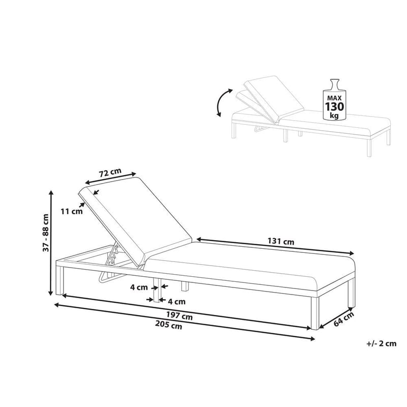 Solstol Lariano - Grå - Hagemøbler & utemiljø - Stoler & Lenestoler - Solstoler
